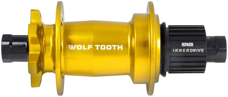 Wolf Tooth Mountain Rear Hub - 12 x 148mm, 6-Bolt, Microspline, Innerdrive Ratchet 60, Gold, J-Bend, 32H