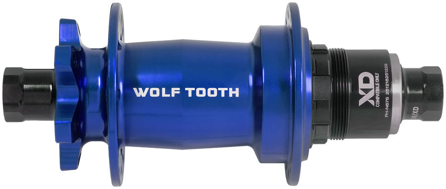 Wolf Tooth Mountain Rear Hub - 12 x 148mm, 6-Bolt, XD, Innerdrive Ratchet 60, Blue, J-Bend, 28H