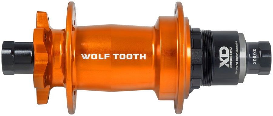 Wolf Tooth Mountain Rear Hub - 12 x 148mm, 6-Bolt, XD, Innerdrive Ratchet 60, Orange, J-Bend, 28H