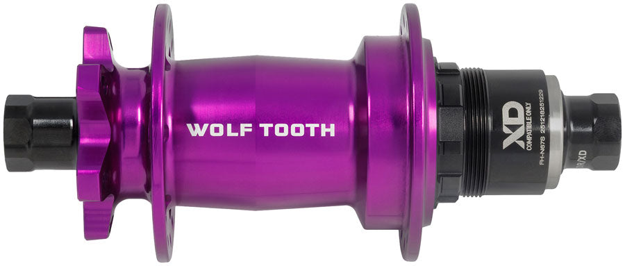 Wolf Tooth Mountain Rear Hub - 12 x 148mm, 6-Bolt, XD, Innerdrive Ratchet 60, Ultraviolet Purple, J-Bend, 28H