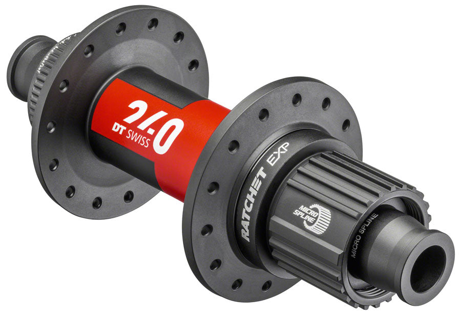 DT Swiss 240 EXP Rear Hub - 12 x 142mm, Center-Lock, Micro Spline, Black/Red, 24H, 36pt