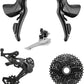 microSHIFT Sword Black 2x9-Speed Groupset - Includes Brake/Shifters, Front Derailler Braze-On, Rear Derailleur Long Cage, 11-38t Cassette