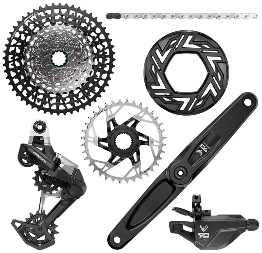 SRAM Eagle 90 Ebike Groupset - 170mm, Bosch, 36T, Clip-on Guard, Chain, XS-1275 10-52t, Single Click Shifter, Rear Derailleur