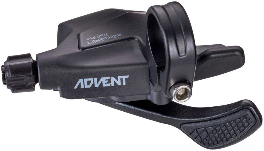 microSHIFT ADVENT Trail Trigger Pro Right Shifter - 1 x 9 Speed, Silicone Thumb Pad, ADVENT Compatible Only, Black