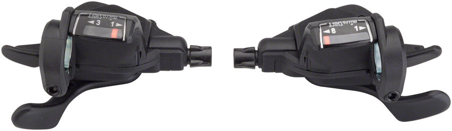 microshift-mezzo-thumb-tap-shifter-set-8-speed-triple-optical-gear-indicator-shimano-compatible