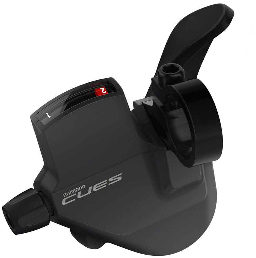 Shimano CUES SL-U4000-L Shifter - Left, 2-Speed, Rapidfire Plus Mono, Optical Gear Display, Black