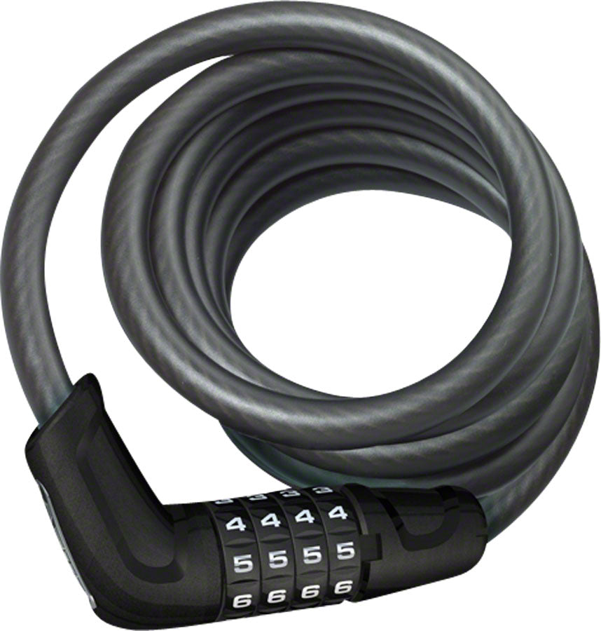 ABUS Tresor 6512 Combination Coiled Cable Lock: 180cm x 12mm With Mount, Black
