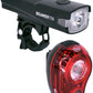 Planet Bike Beamer 700/Rojo 100 Headlight/Taillight Set - 700/100 Lumen, USB Rechargable, Black