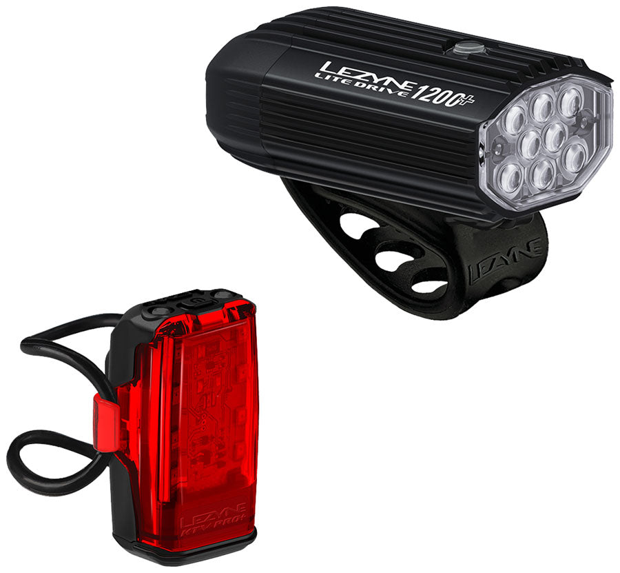 Lezyne Lite Drive 1200+/KTV Drive Pro+ Headlight/Taillight Set