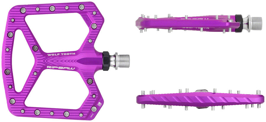 Wolf Tooth Ripsaw Aluminum Pedals - Platform, Aluminum, 9/16", Ultraviolet Purple