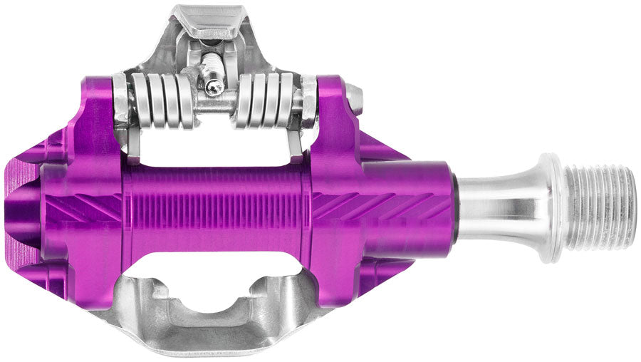 wolf-tooth-del-gravel-race-clipless-pedals-single-sided-clipless-alloy-9-16-ultraviolet-purple-pair-shimano-spd