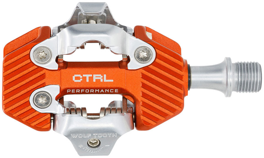 wolf-tooth-ctrl-trail-performance-clipless-pedals-dual-sided-clipless-alloy-9-16-orange-pair-shimano-spd