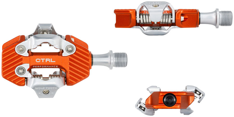 wolf-tooth-ctrl-trail-performance-clipless-pedals-dual-sided-clipless-alloy-9-16-orange-pair-shimano-spd