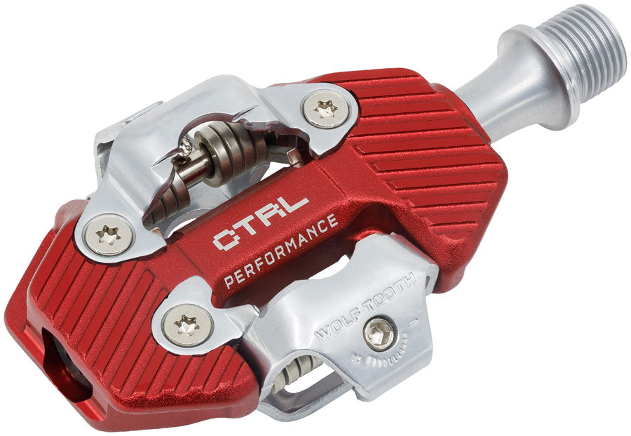 Wolf Tooth CTRL Trail Performance Clipless Pedals - Dual Sided Clipless, Alloy, 9/16", Red, Pair, Shimano SPD