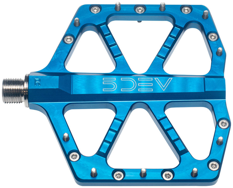 5DEV Jumpline Pedals - Platform, Aluminum, 9/16", Blue