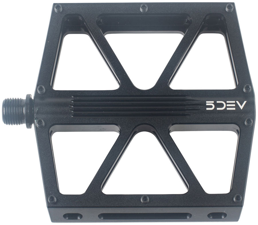 5DEV Flatline Pedals - Platform, Aluminum, 9/16", Black