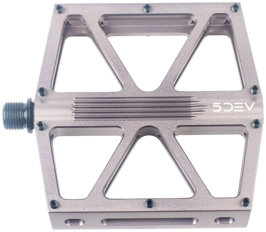 5DEV Flatline Pedals - Platform, Aluminum, 9/16", Gray