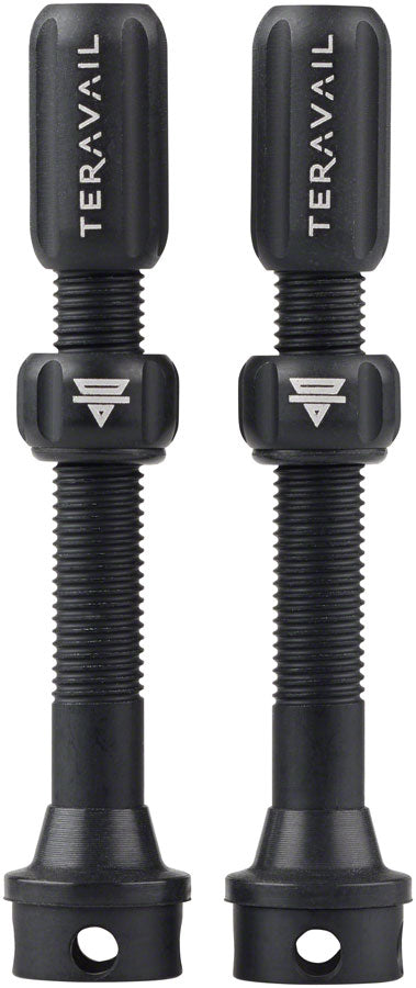 Teravail Alloy Tubeless Valves - Pair, 48mm, Matte Black