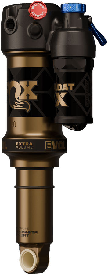FOX FLOAT X Factory Rear Shock - Trunnion Metric, 205 x 60 mm, EVOL LV, 0.2 ci Spacer, 2-Position Lever, Kashima Coat