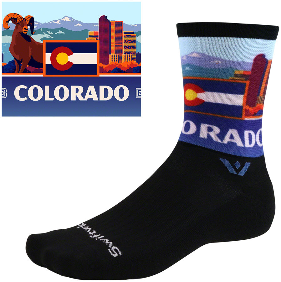 Swiftwick Vision Impression National Park Crew Socks - 6", Colorado, X-Large