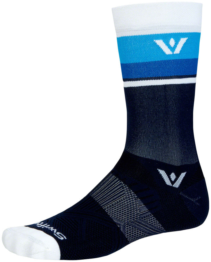SwiftWick Aspire Crew Socks - Navy/White, X-Large