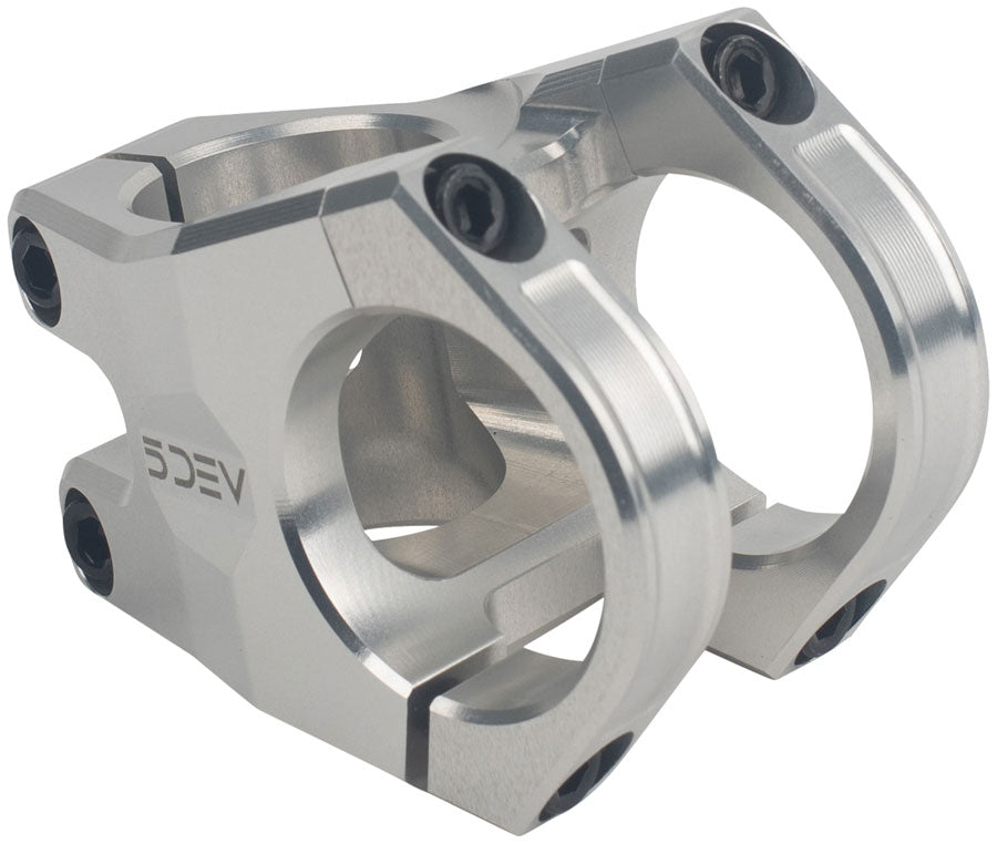 5DEV Aluminum 4-Bolt Stem - 35mm, 35 Clamp, +/-0, 1 1/8", Aluminum, Raw