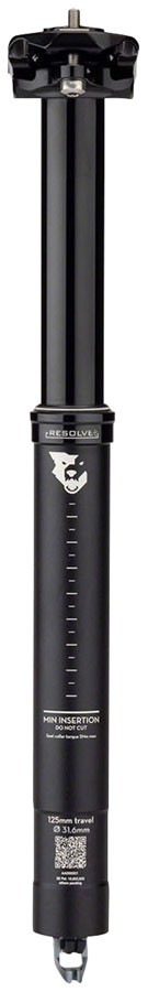 Wolf Tooth Resolve Dropper Seatpost - 31.6, 125mm Travel, Black, Rev 2