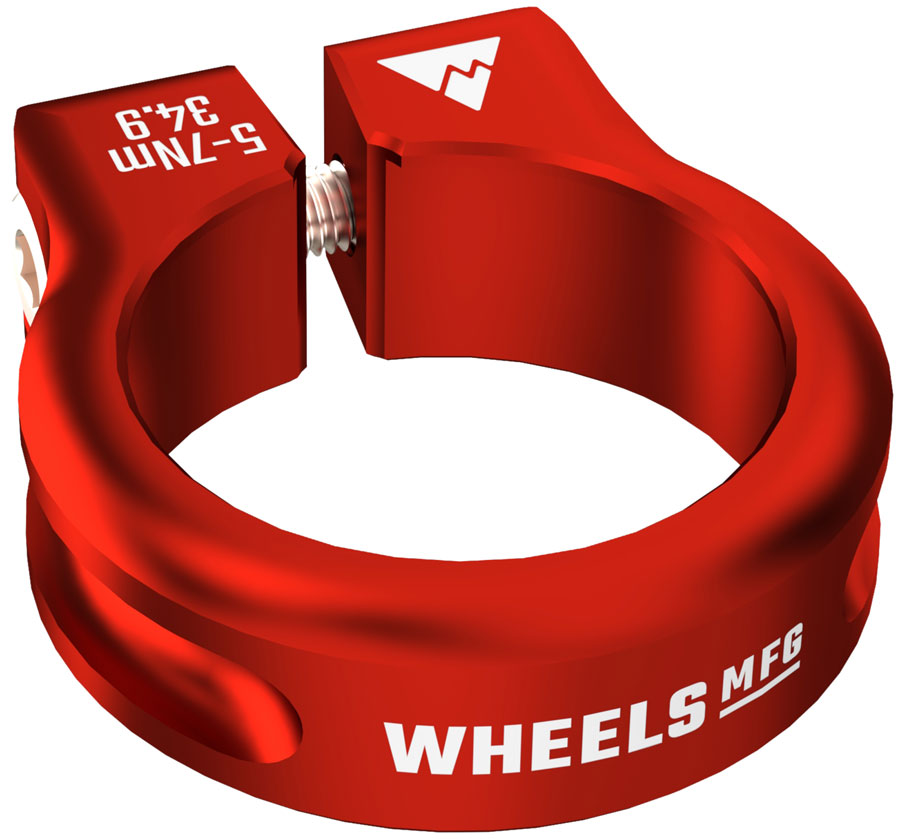 Wheels Manufacturing Seatpost Clamp - 34.9mm, Bolt-On, Red