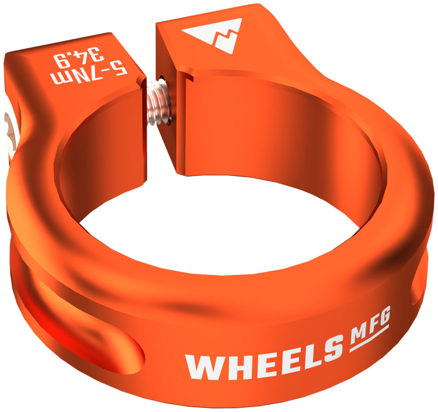 Wheels Manufacturing Seatpost Clamp - 34.9mm, Bolt-On, Orange