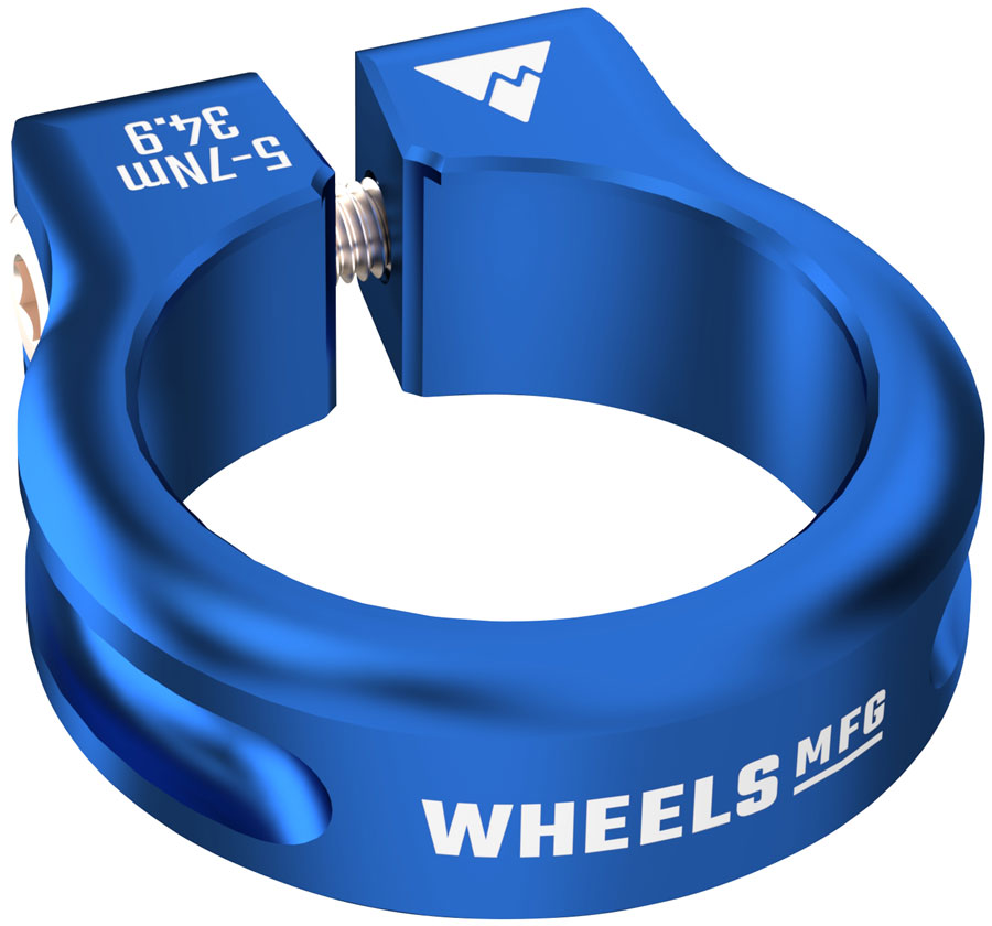 Wheels Manufacturing Seatpost Clamp - 34.9mm, Bolt-On, Blue
