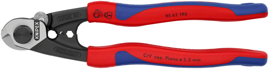 Knipex Wire Rope Shears - Burnished Forged Steel, 7 1/2"