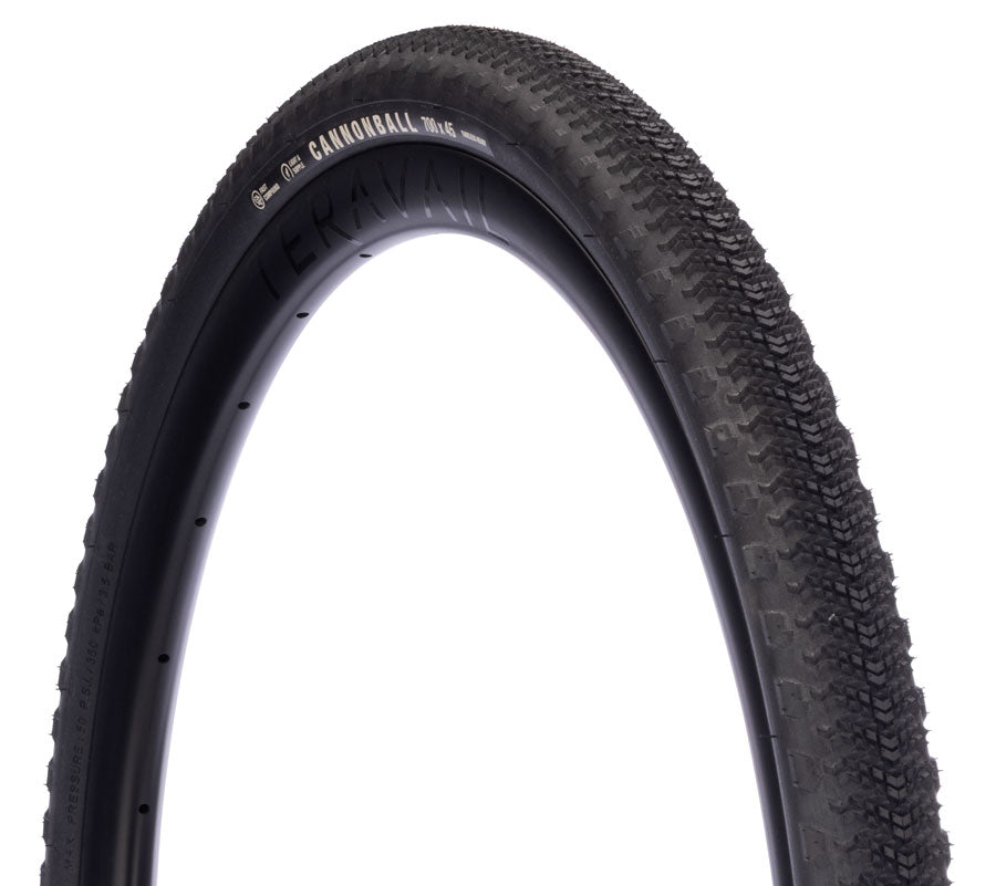 Teravail Cannonball Tire - 700 x 45, Tubeless, Folding, Black, Durable, Fast Compound