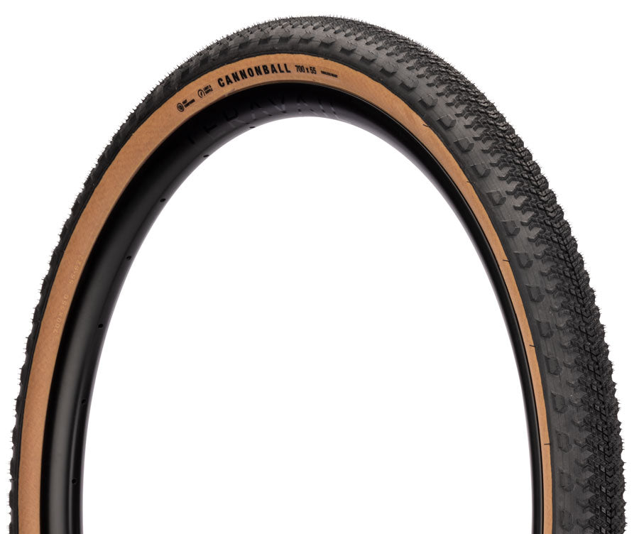 Teravail Cannonball Tire - 700 x 50, Tubeless, Folding, Tan, Durable, Fast Compound