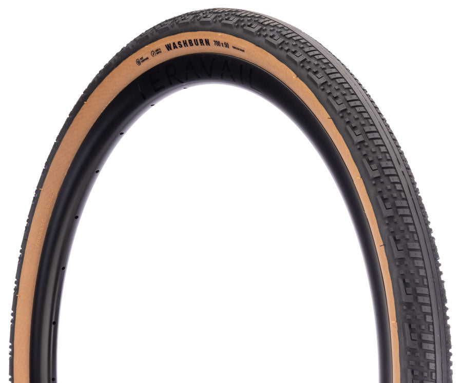 Teravail Washburn Tire - 700 x 50, Tubeless, Folding, Tan, Durable, Fast Compound