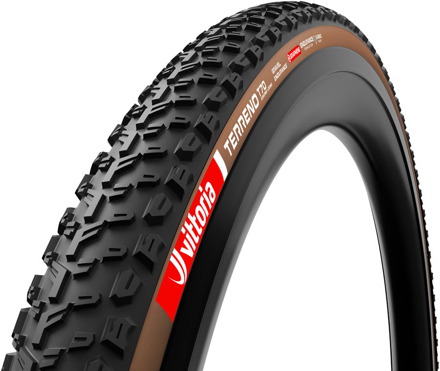 Vittoria Terreno T70 Coarse Loose Tire - 700 x 45, Tubeless, Folding, Black/Brown, Gravel Endurance, Graphene, G2.0