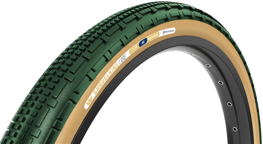 Panaracer GravelKing SK Tire - 700 x 40, Tubeless, Folding, British Racing Green/Brown