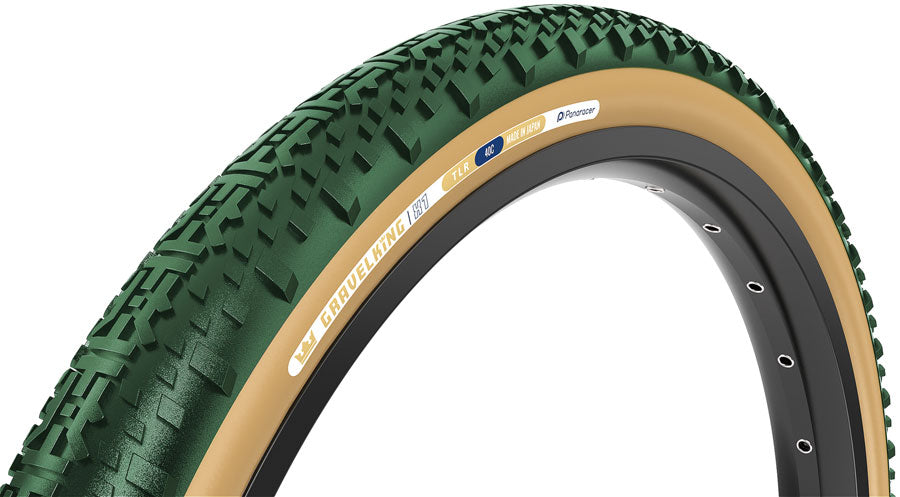Panaracer GravelKing X1 Tire - 700 x 45, Tubeless, Folding, British Racing Green/Brown