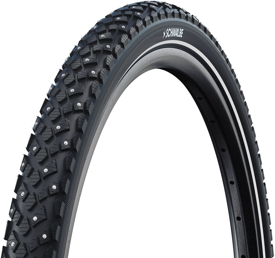 Schwalbe Marathon Winter Plus Tire - 26 x 2.00, Clincher, Wire, Black/Reflex, Performance, SmartGuard, Winter, 200 Steel Studs, E-25