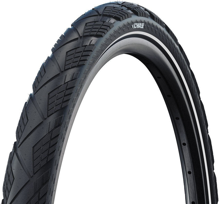 Schwalbe Marathon Efficiency Tire - 26 x 2.15, Clincher, Wire, Black/Reflex, Performance, RaceGuard, Addix Green, E-50
