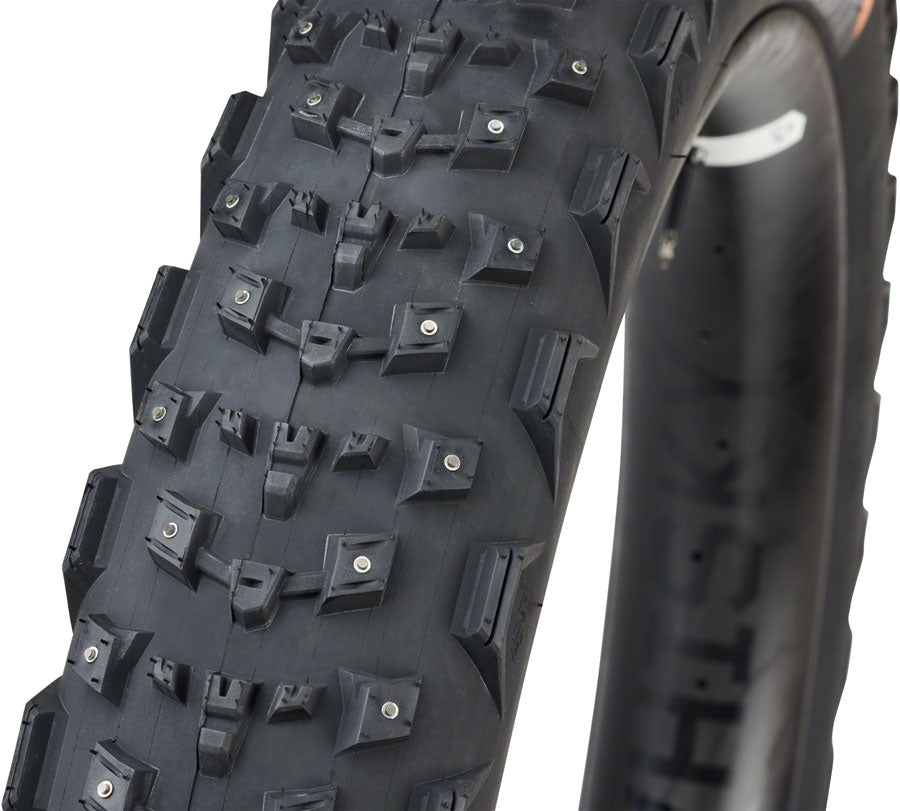 45NRTH Dillinger 4 Tire - 27.5 x 4.0, Tubeless, Folding, Black, 60 TPI, 168 Carbide Steel Studs