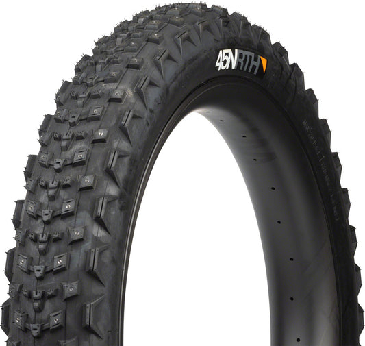 45NRTH Dillinger 4 Tire - 26 x 4.2, Tubeless, Folding, Black, 120 TPI, 168 Large Concave Carbide Aluminum Studs