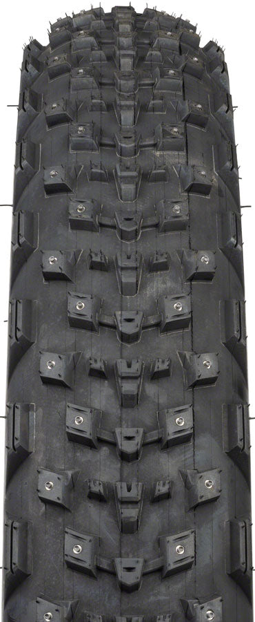 45NRTH Dillinger 4 Tire - 26 x 4.2, Tubeless, Folding, Black, 120 TPI, 168 Large Concave Carbide Aluminum Studs
