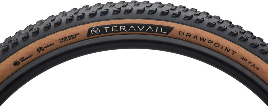 Teravail Drawpoint Tire - 29 x 2.4, Tubeless, Folding, Tan, Durable, Grip Compound