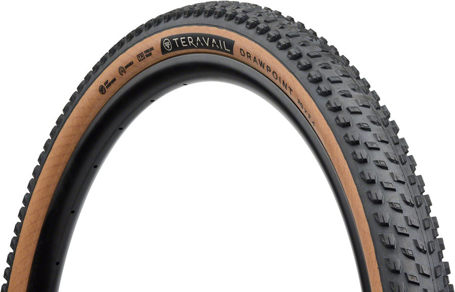 teravail-drawpoint-tire-29-x-2-4-tubeless-folding-tan-light-trail-grip-compound