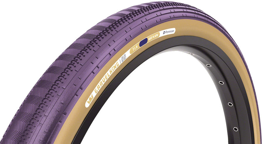 Panaracer GravelKing SS Tire - 700 x 45, Tubeless, Folding, Purple/Brown