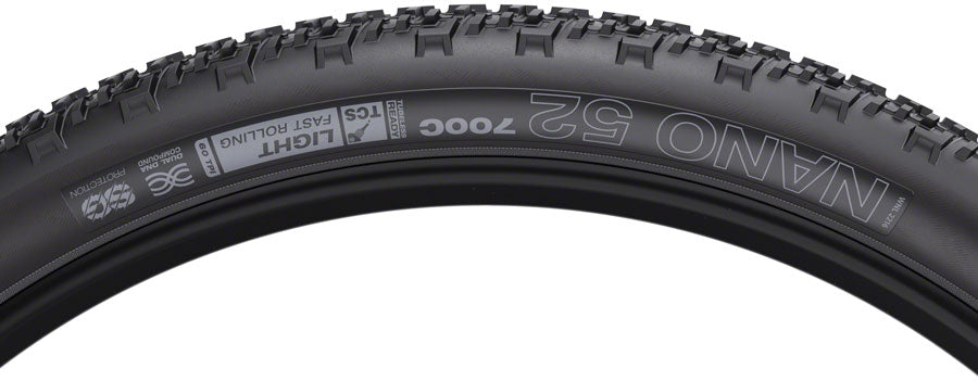 WTB Nano Tire - 700 x 52, TCS Tubeless, Folding, Black, Light/Fast Rolling, Dual DNA, SG
