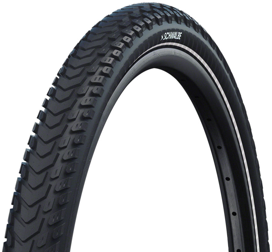 Schwalbe Marathon Mondial Tire - 26 x 2.00, Clincher, Wire, Black/Reflex, Performance, RaceGuard, Addix Green, E-50