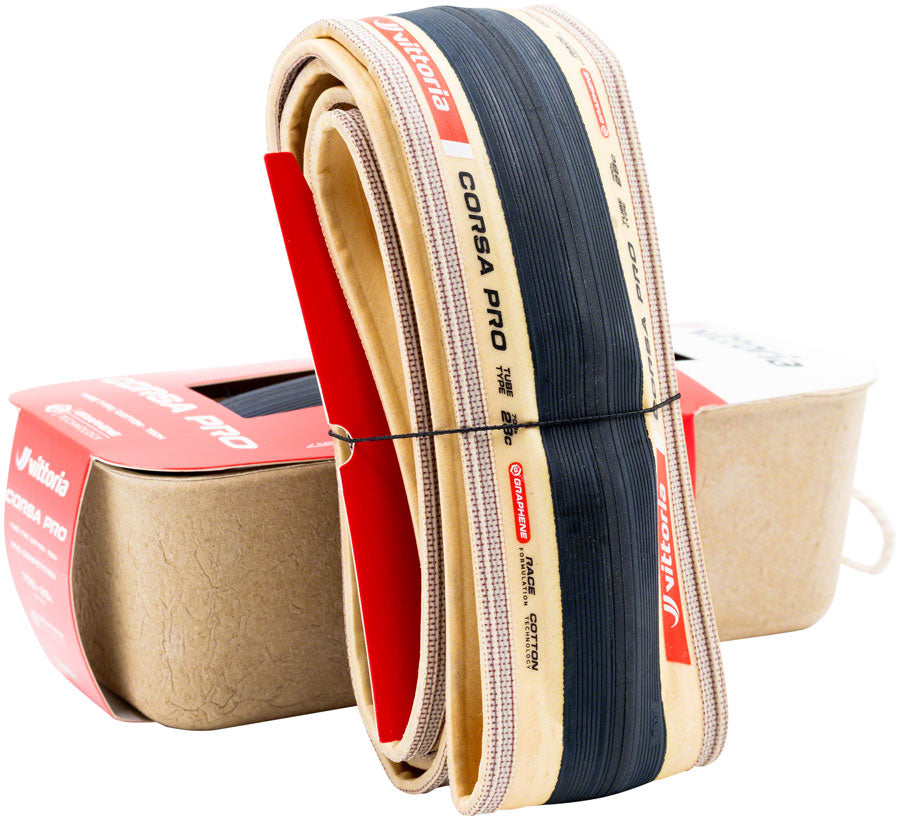 Vittoria Corsa Pro Tire - 700 x 30, Clincher, Folding, Black/Tan, Graphene + Silica, G2.0