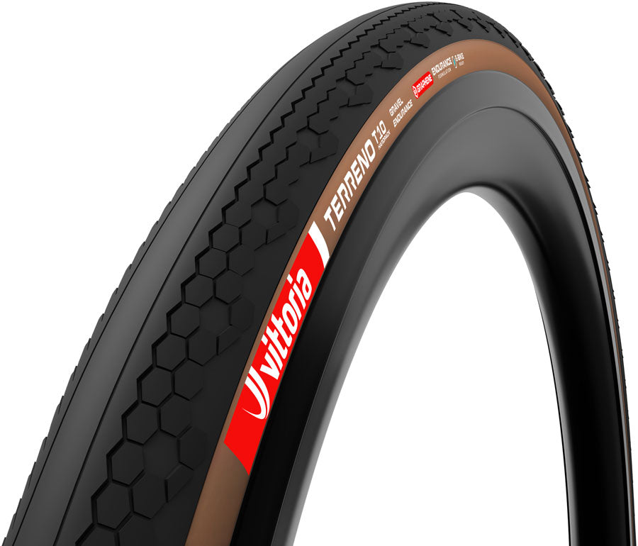 Vittoria Terreno T10 Hardpack Tire - 700 x 55, Tubeless, Folding, Black/Brown, Gravel Endurance, Graphene, G2.0, E-Bike