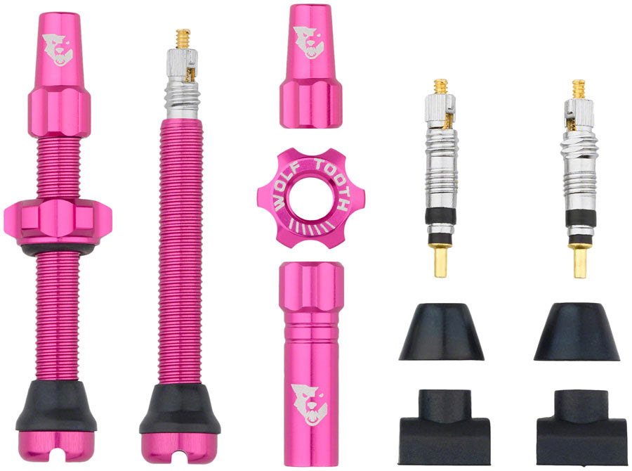 Wolf Tooth Tubeless Valve Stem Kit - 44 mm, Pink